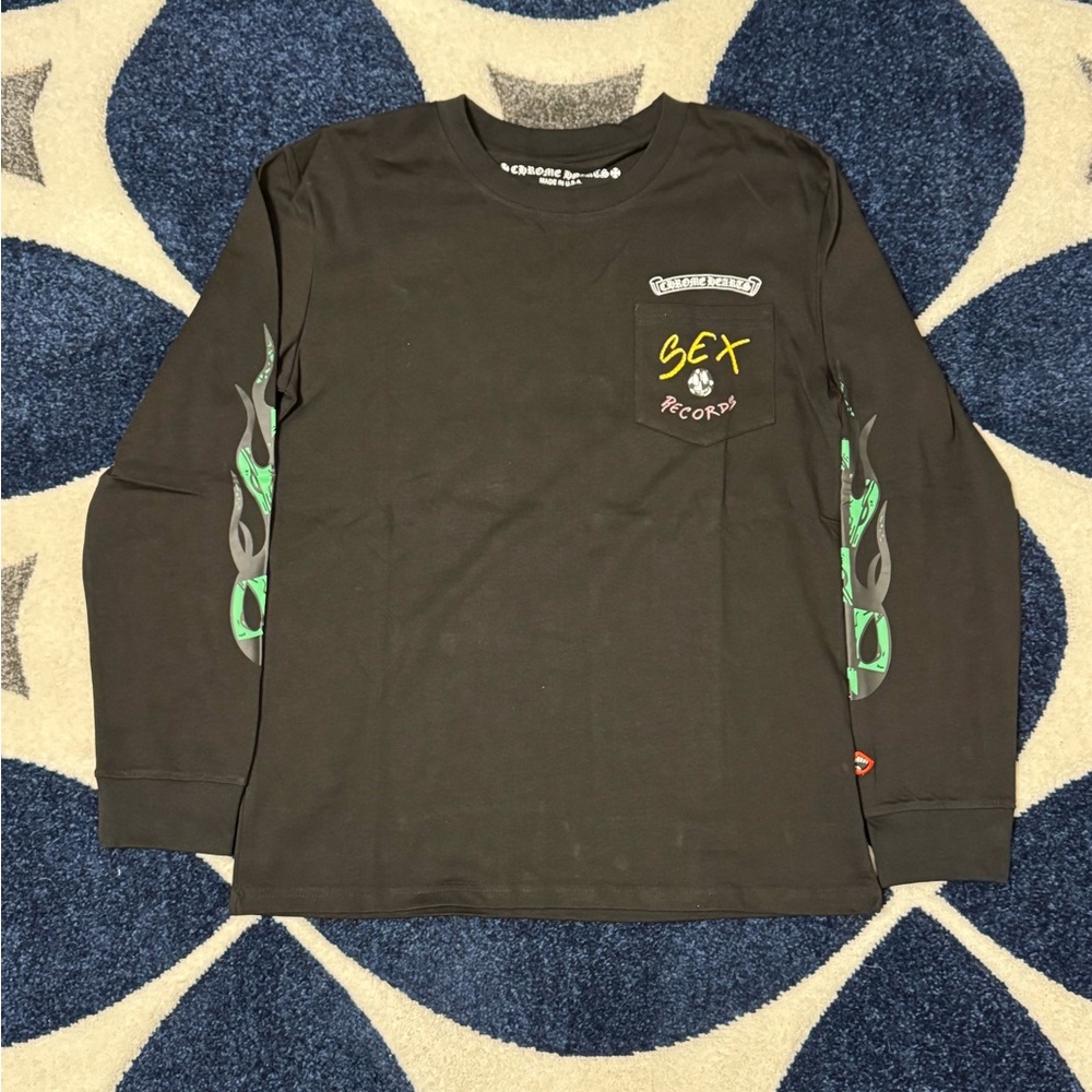 Chrome Hearts Matty Boy Black Flames LongSleeve Shirt Men’s Size Large